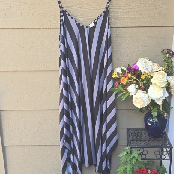 Canari Plus Size Black Jade Striped Harem Jumpsuit Romper 3x - Picture 5 of 11